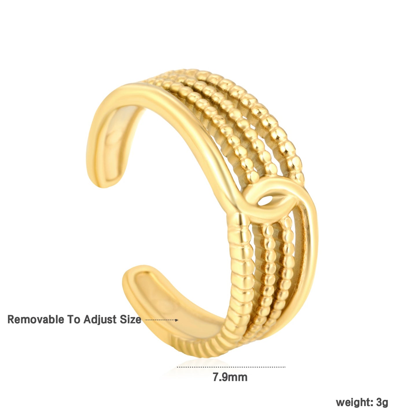 4.3mm Minimalist Golden Open Ring for Women ¨C Dainty Adjustable Thin Band, Versatile & Elegant asonjewelry