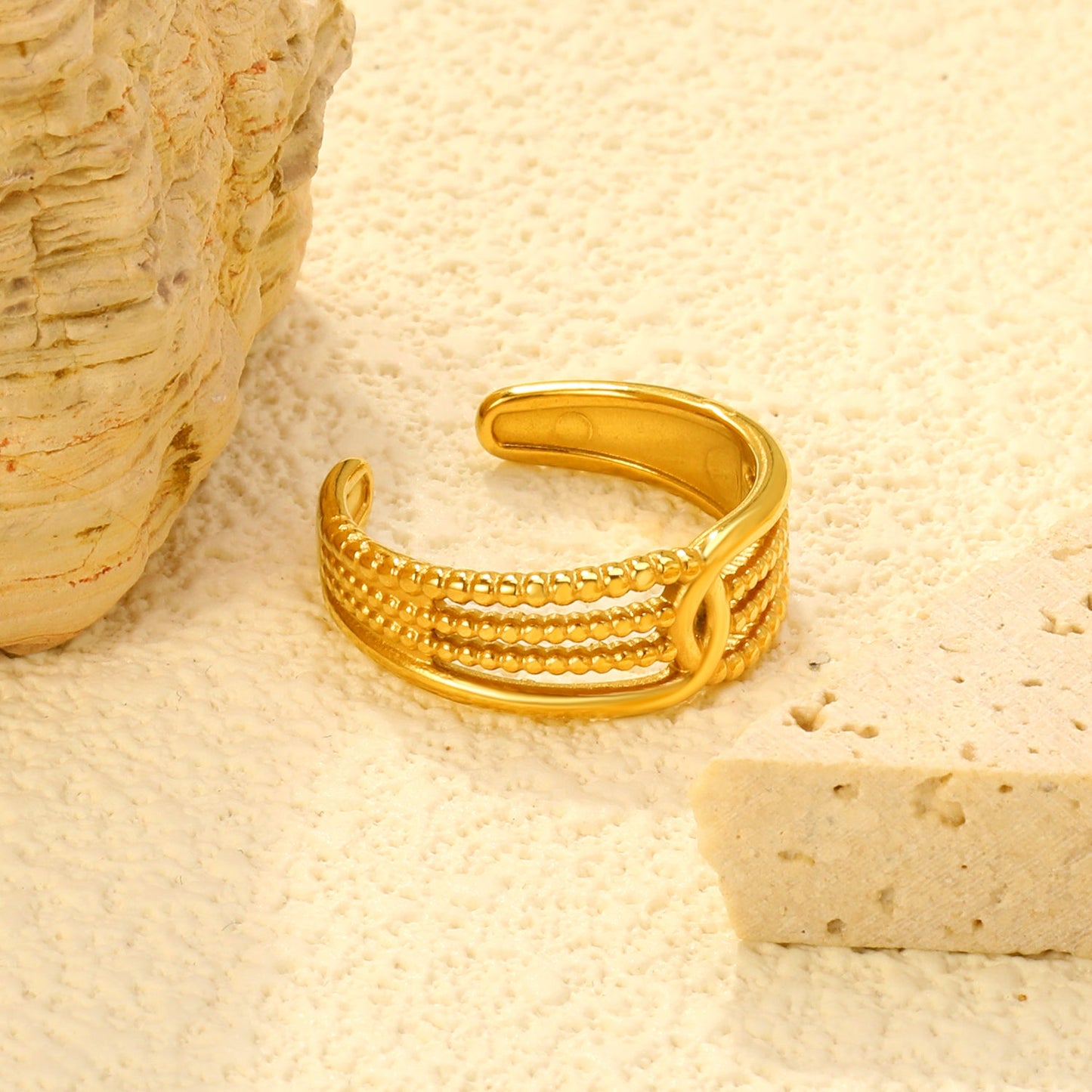 4.3mm Minimalist Golden Open Ring for Women ¨C Dainty Adjustable Thin Band, Versatile & Elegant asonjewelry