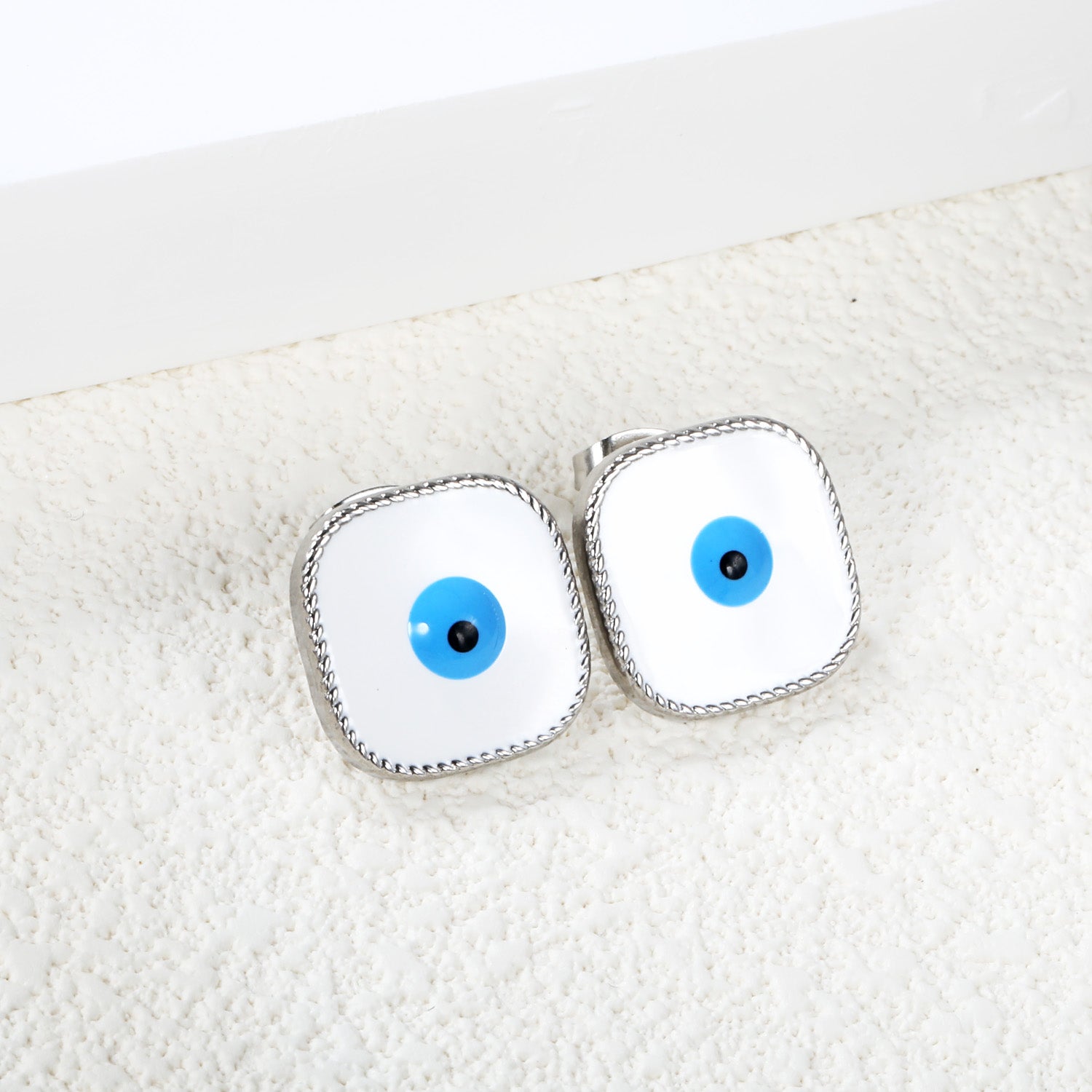 Lace Square with Multi-color Eyelets Multi-color Bottom Oil Drop Earrings 16.5*16.5mm asonjewelry