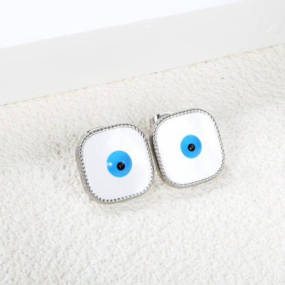 Lace Square with Multi-color Eyelets Multi-color Bottom Oil Drop Earrings 16.5*16.5mm asonjewelry