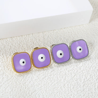 Lace Square with Multi-color Eyelets Multi-color Bottom Oil Drop Earrings 16.5*16.5mm asonjewelry