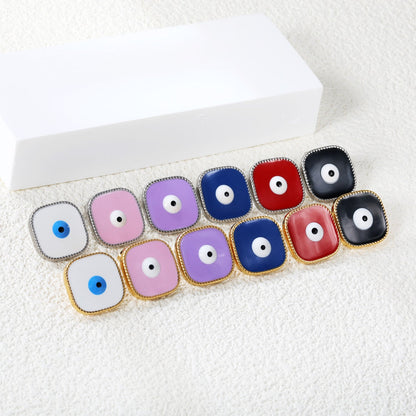 Lace Square with Multi-color Eyelets Multi-color Bottom Oil Drop Earrings 16.5*16.5mm asonjewelry