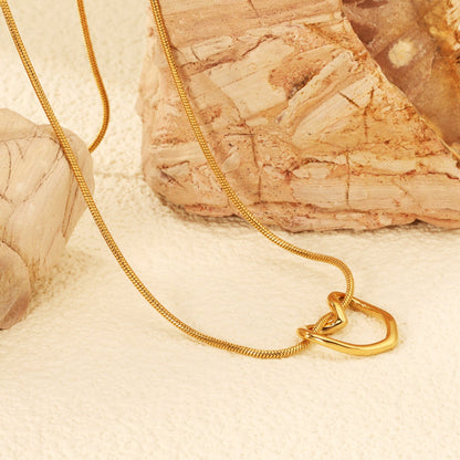 2*17.5*15.5mm heart shape hollow pendant necklace 41+4cm asonjewelry