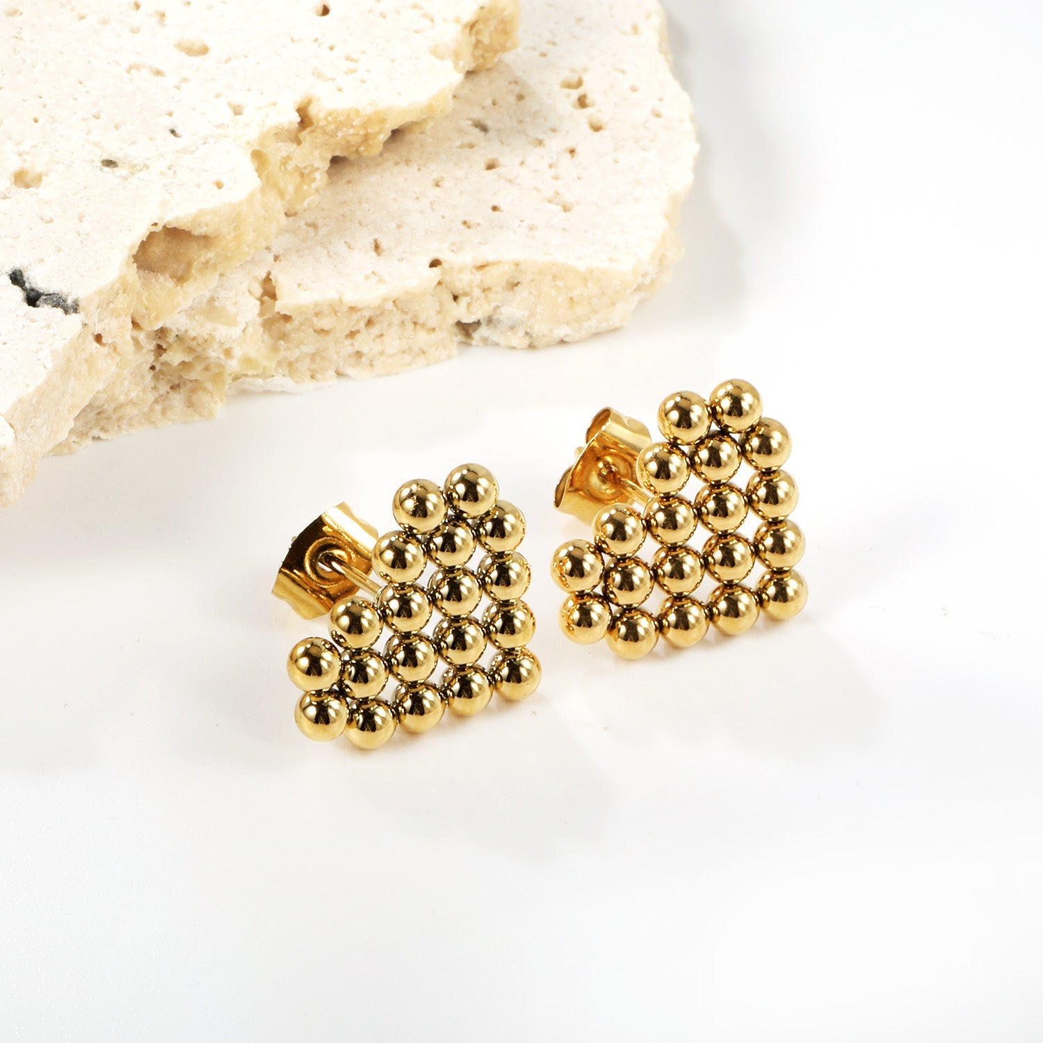 Heart Shaped Steel Bead Earrings 17*14.4mm asonjewelry