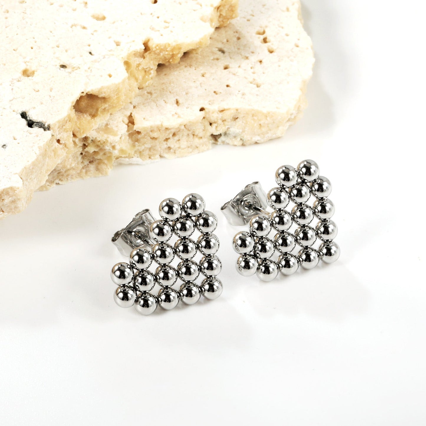 Heart Shaped Steel Bead Earrings 17*14.4mm asonjewelry