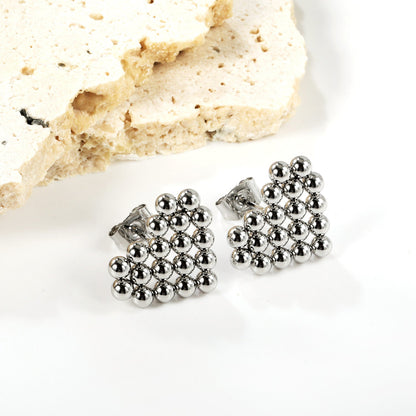 Heart Shaped Steel Bead Earrings 17*14.4mm asonjewelry