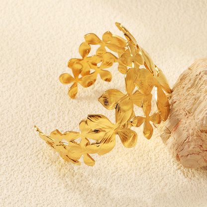 40.5mm wide open soft bracelet gold color asonjewelry