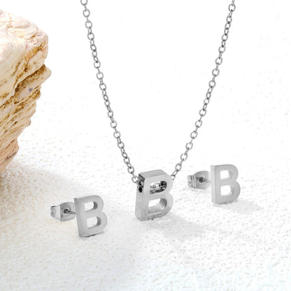 Steel/Gold Cut Letters Set without Diamonds A-Z asonjewelry