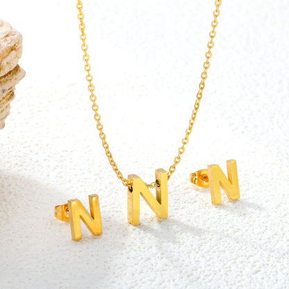 Steel/Gold Cut Letters Set without Diamonds A-Z asonjewelry