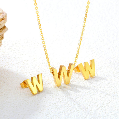 Steel/Gold Cut Letters Set without Diamonds A-Z asonjewelry