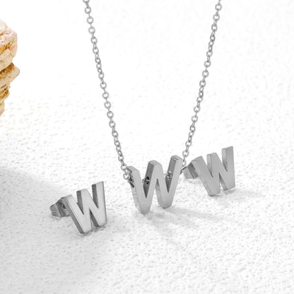 Steel/Gold Cut Letters Set without Diamonds A-Z asonjewelry