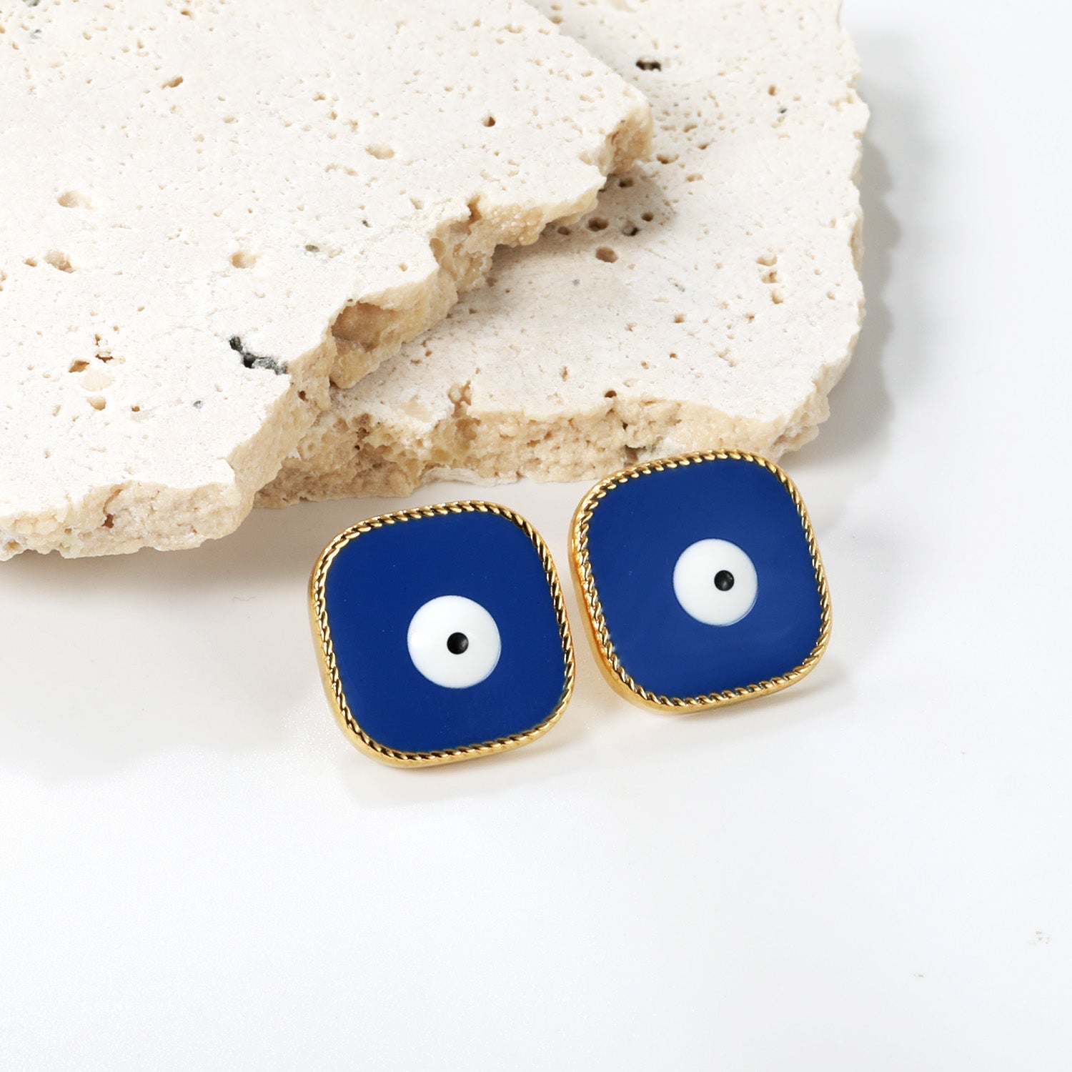 Lace Square with Multi-color Eyelets Multi-color Bottom Oil Drop Earrings 16.5*16.5mm asonjewelry