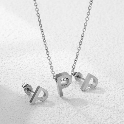 Steel/Gold Cut Letters Set without Diamonds A-Z asonjewelry