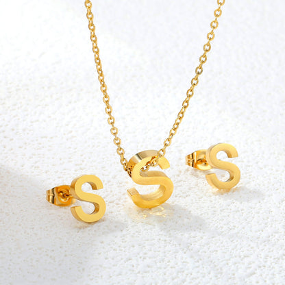 Steel/Gold Cut Letters Set without Diamonds A-Z asonjewelry