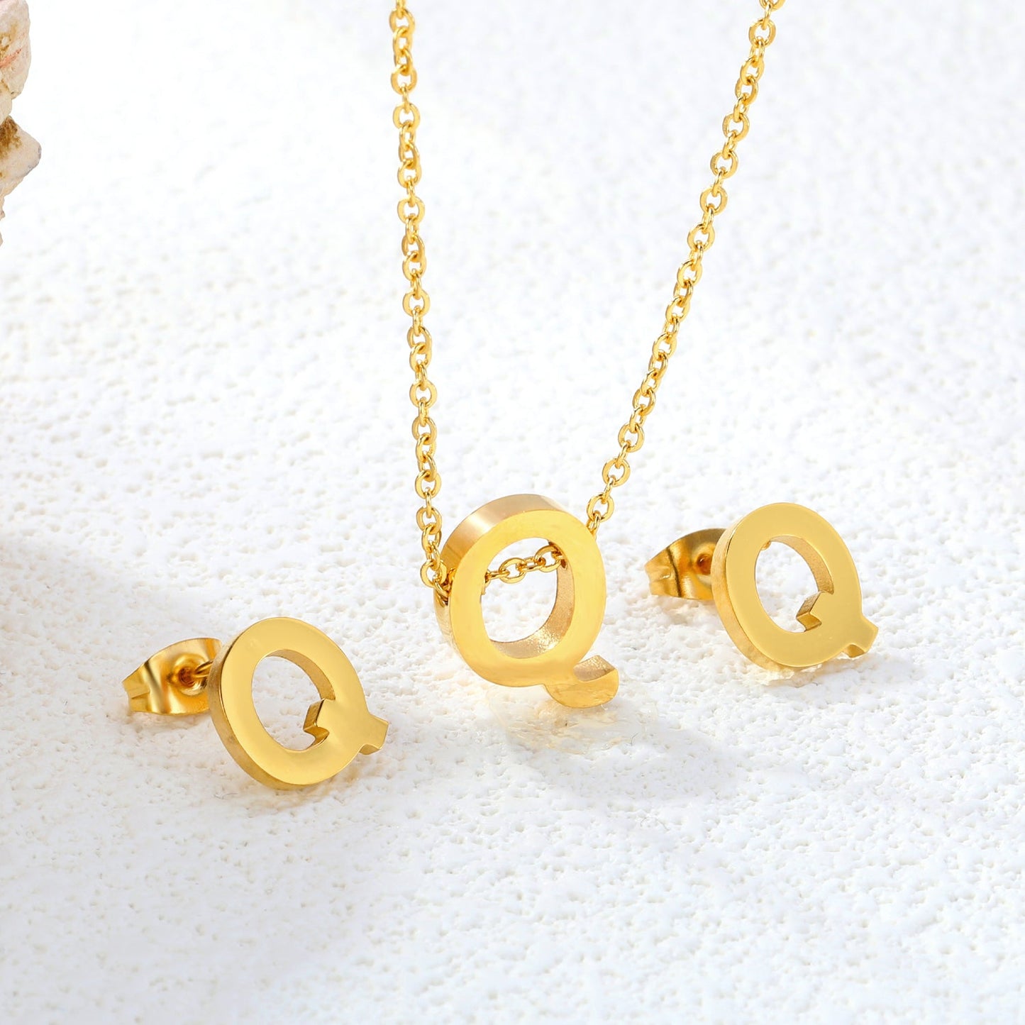 Steel/Gold Cut Letters Set without Diamonds A-Z asonjewelry