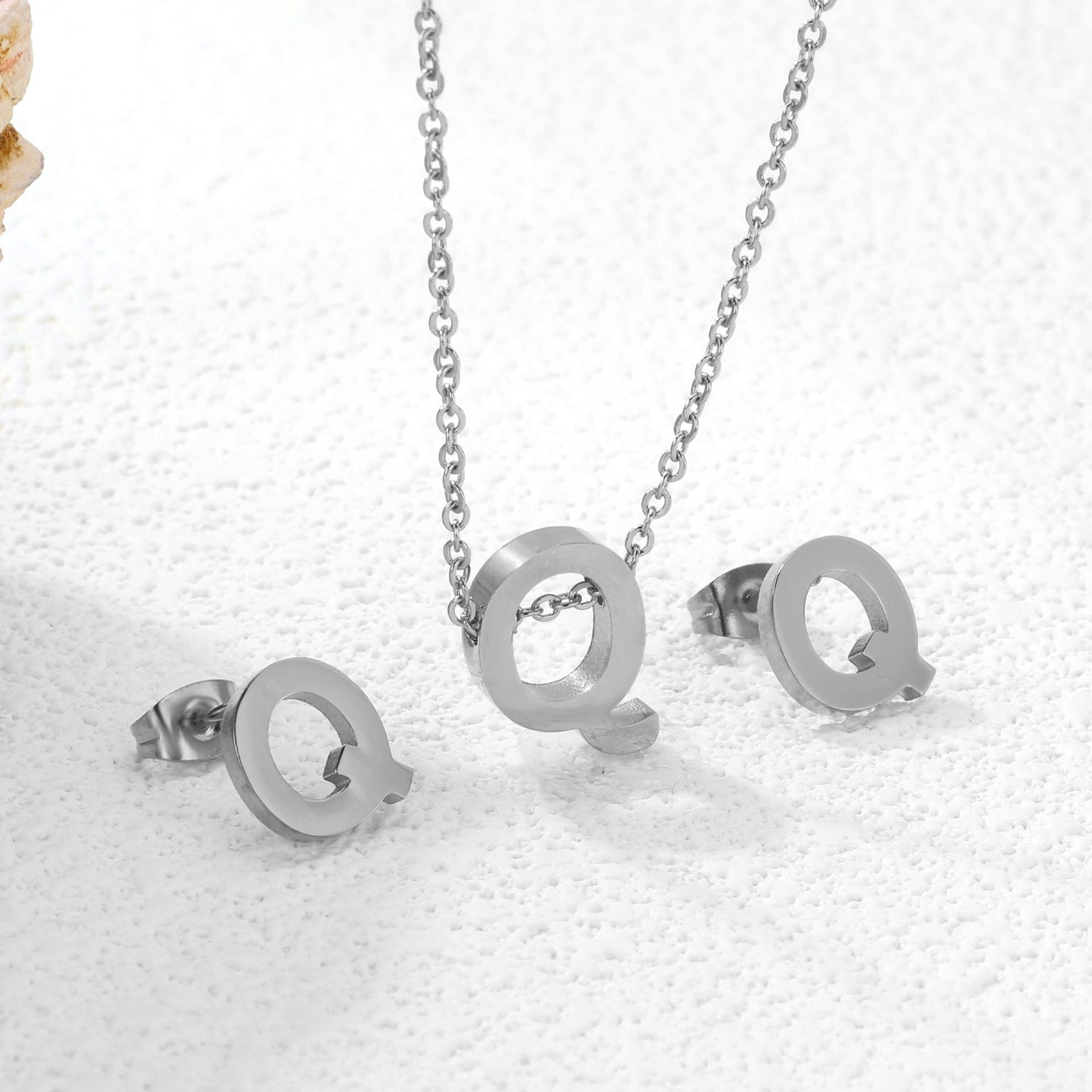 Steel/Gold Cut Letters Set without Diamonds A-Z asonjewelry