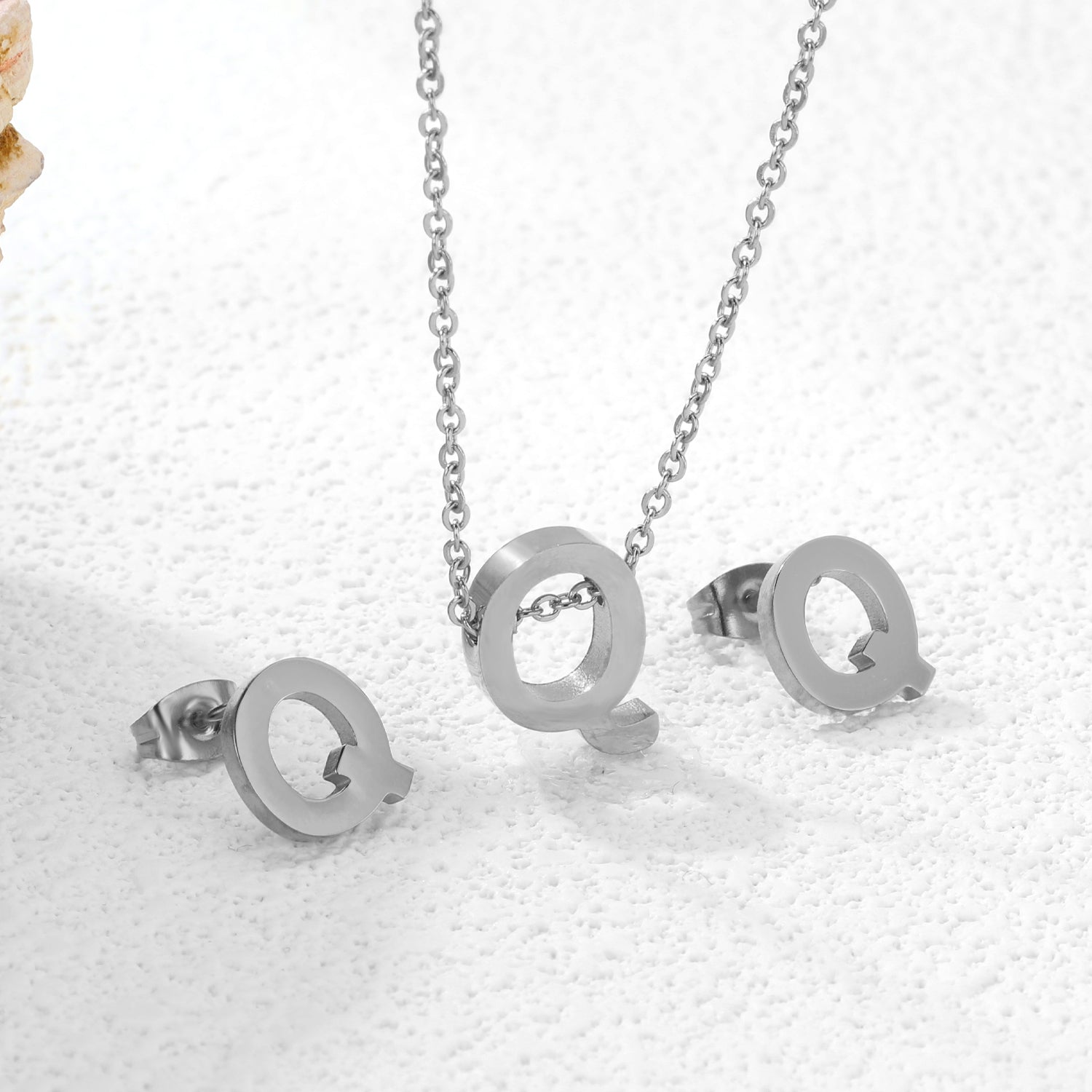 Steel/Gold Cut Letters Set without Diamonds A-Z asonjewelry