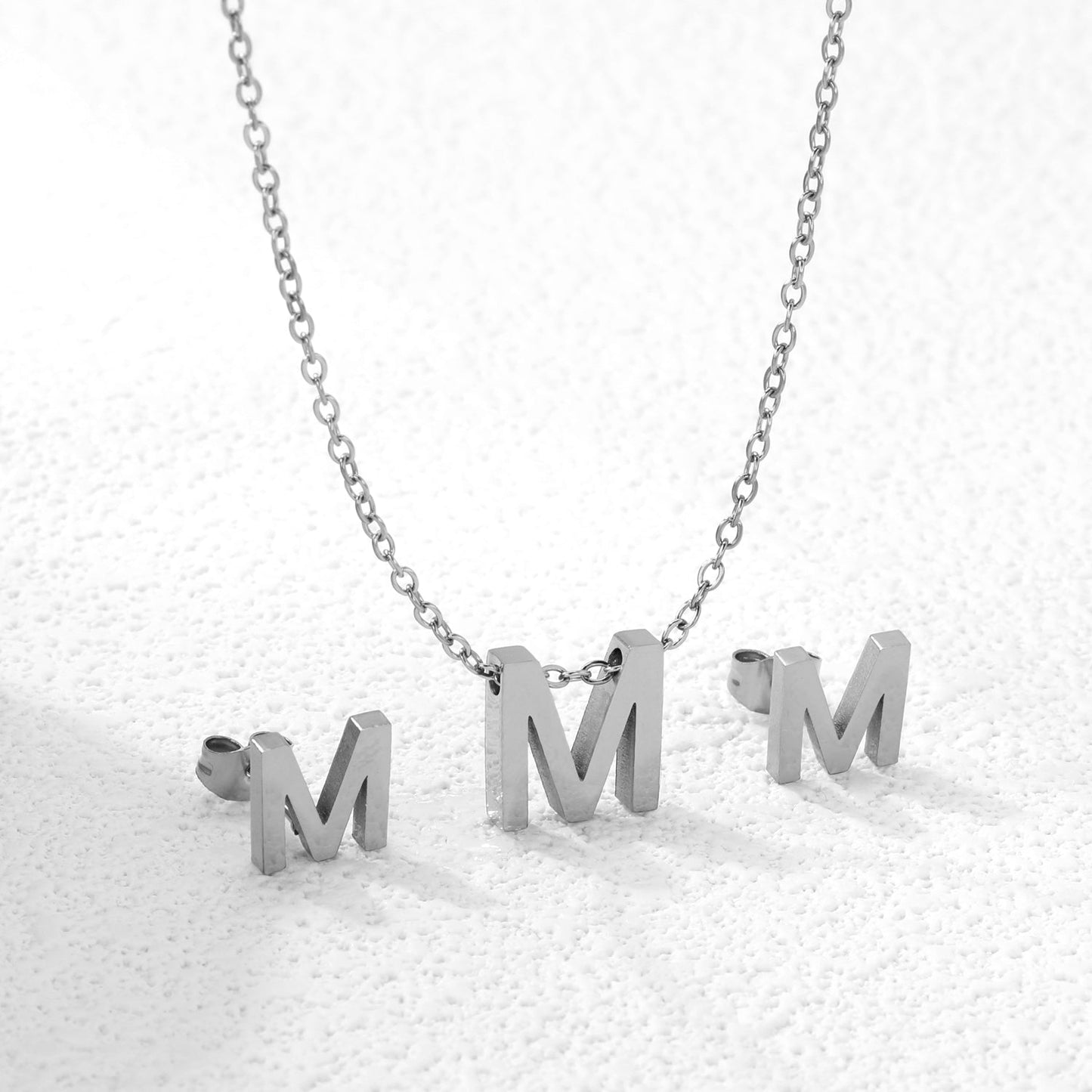 Steel/Gold Cut Letters Set without Diamonds A-Z asonjewelry