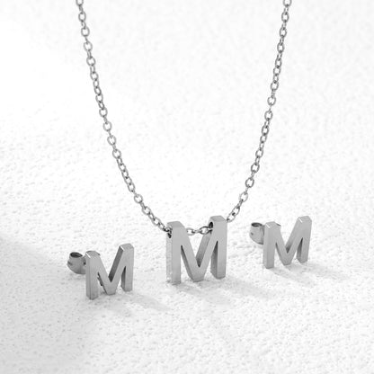 Steel/Gold Cut Letters Set without Diamonds A-Z asonjewelry