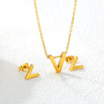 Steel/Gold Cut Letters Set without Diamonds A-Z asonjewelry
