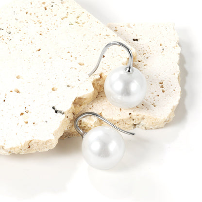 White Pearl Earrings 14mm asonjewelry