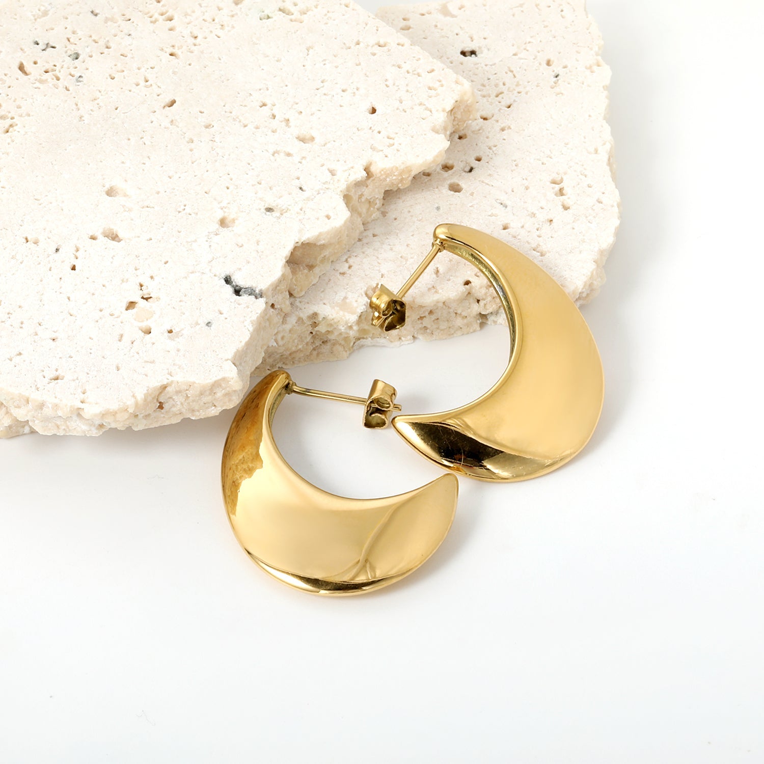 Little Fat Moon Earrings 24.5*26.8mm asonjewelry