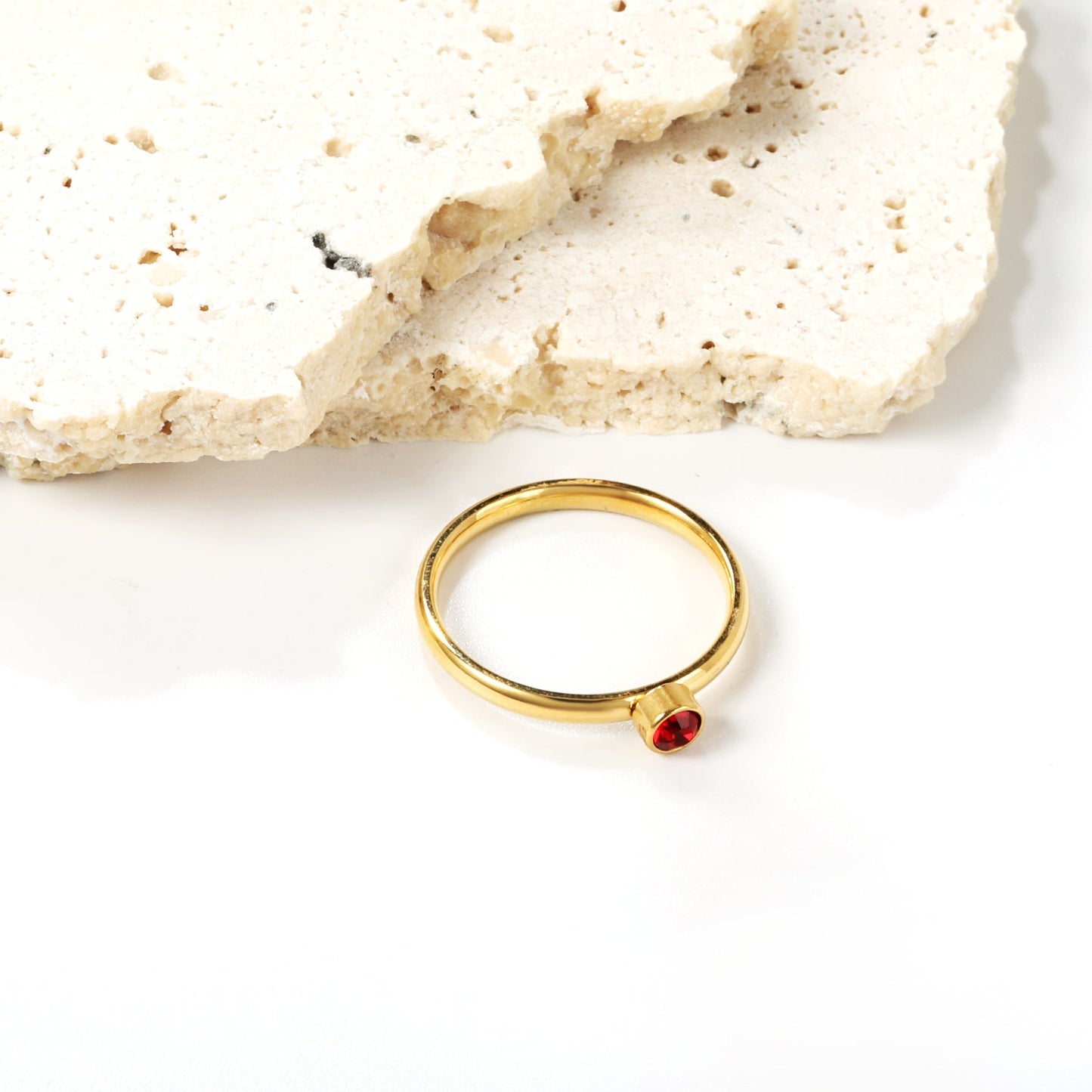 Minimalist band with incoming red diamonds asonjewelry