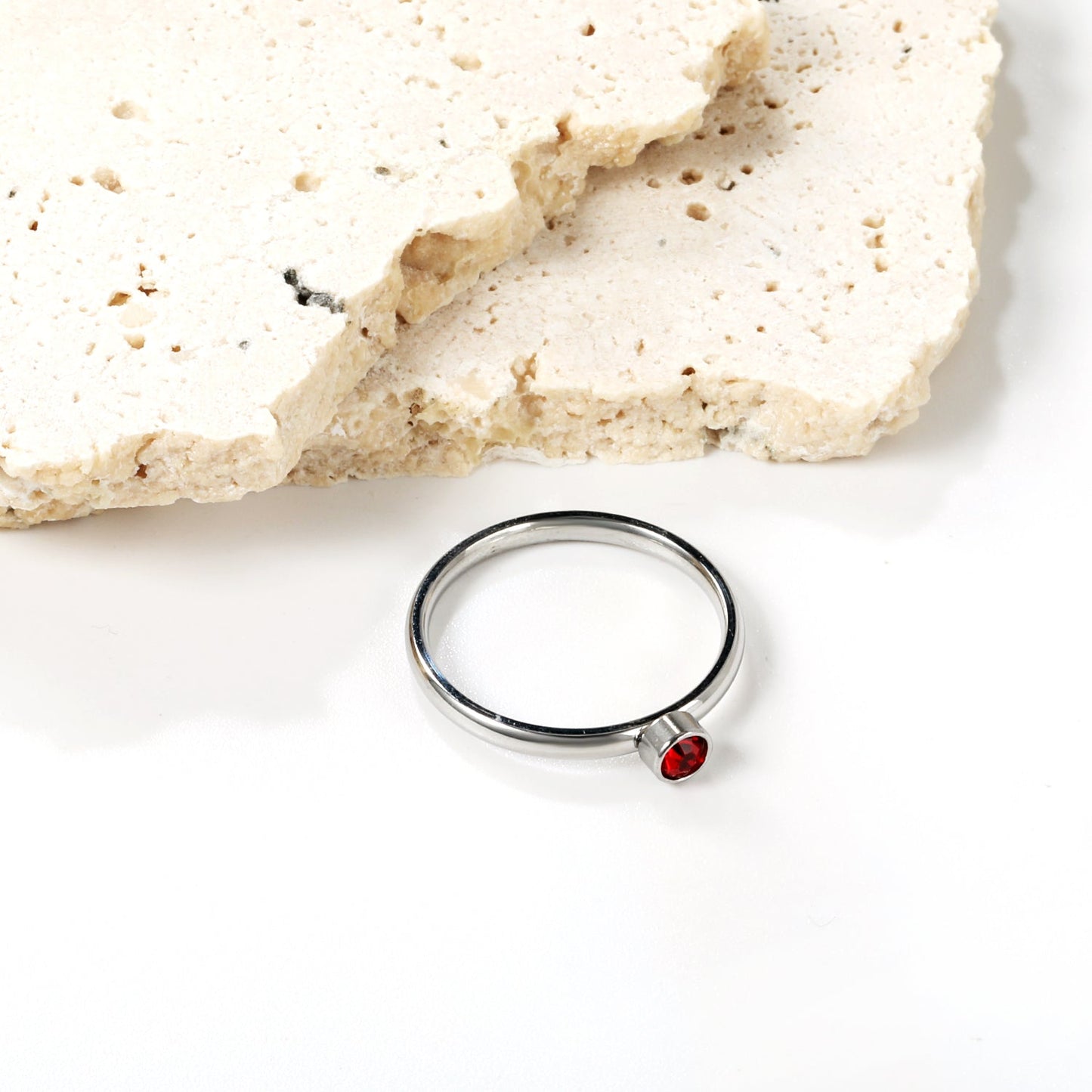 Minimalist band with incoming red diamonds asonjewelry