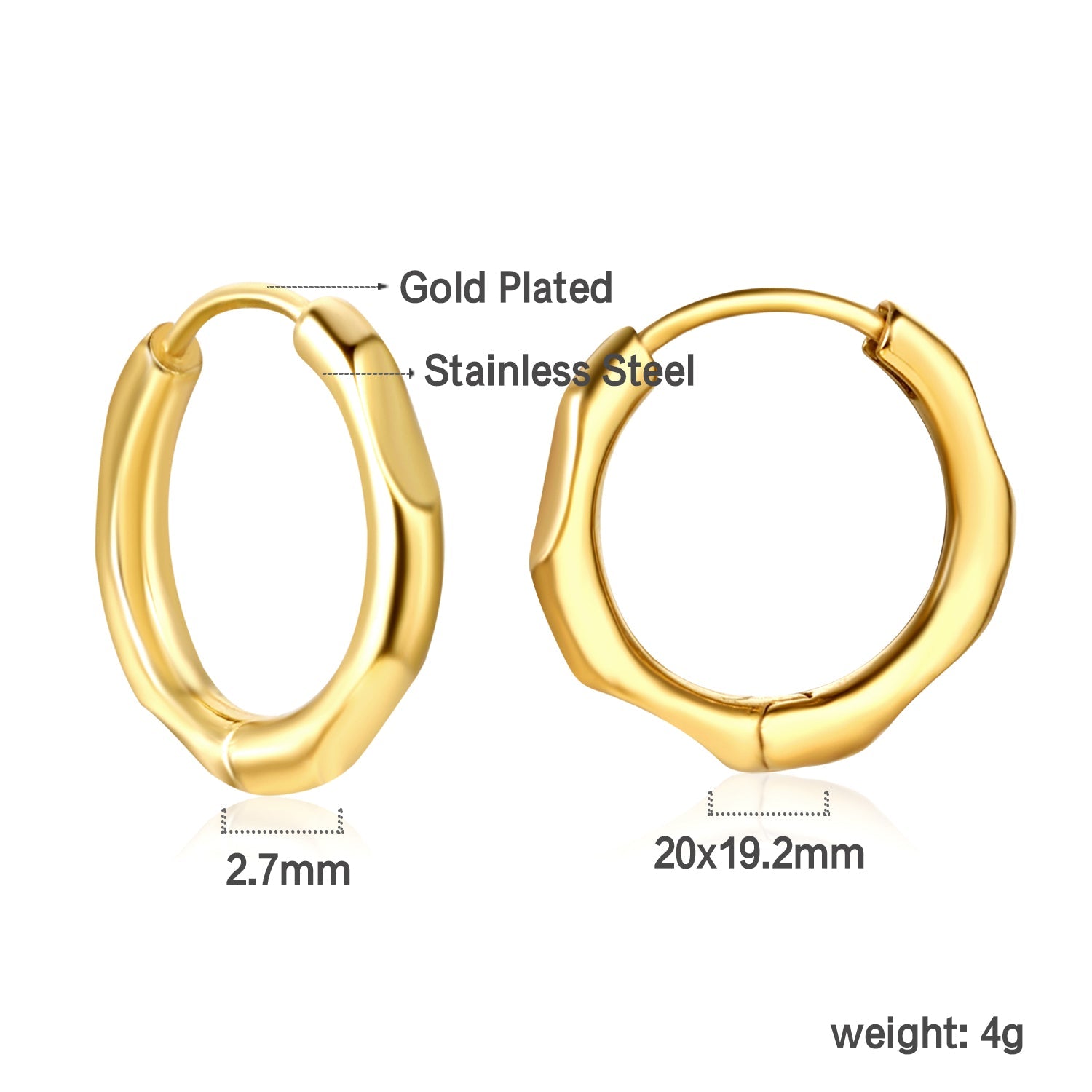 Round ear clasp 2.7*20*19mm asonjewelry