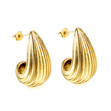 Vertical Drop Oval Earrings 15.6*28.7mm/17*30mm Steel Color/Gold Color