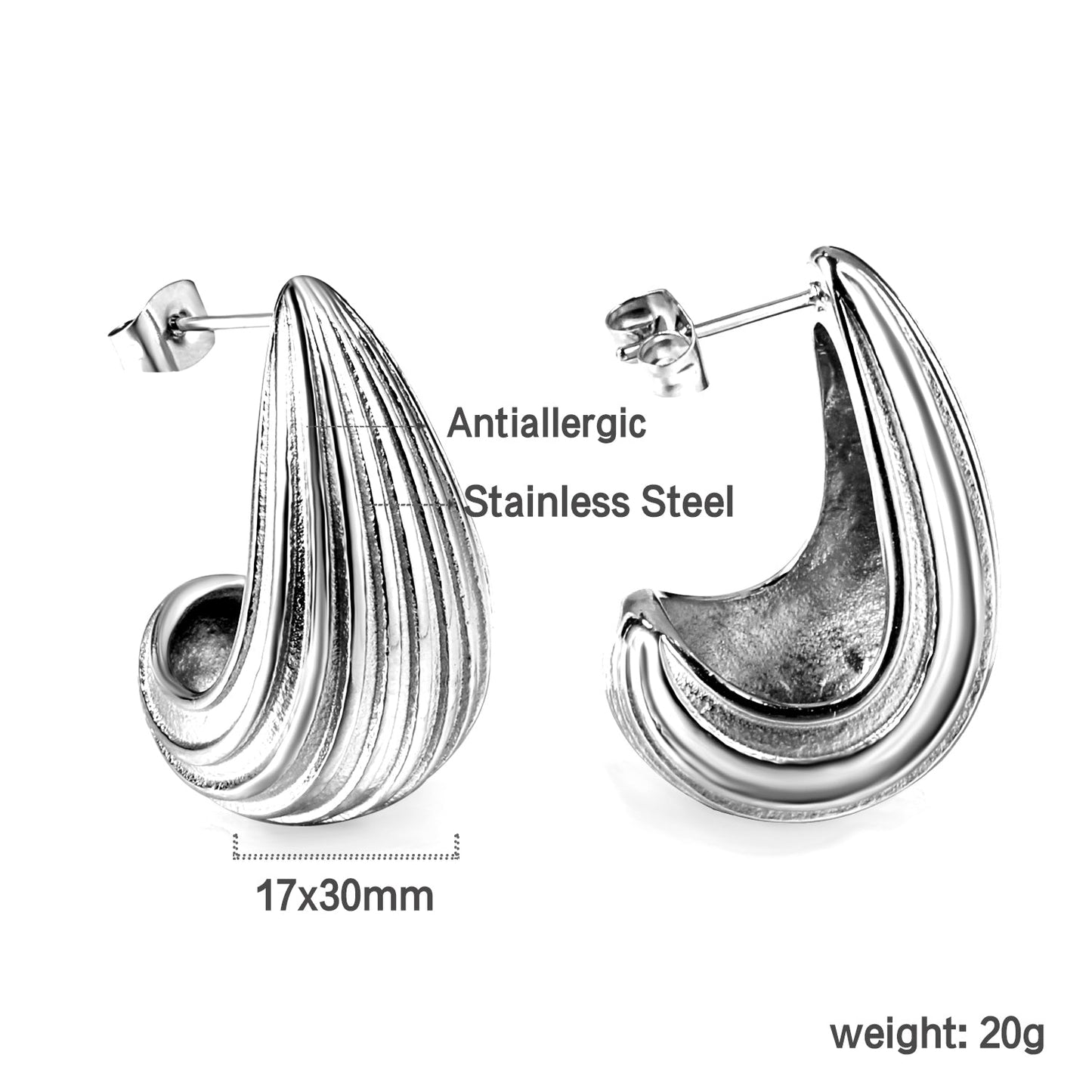 Vertical Drop Oval Earrings 17*30mm asonjewelry