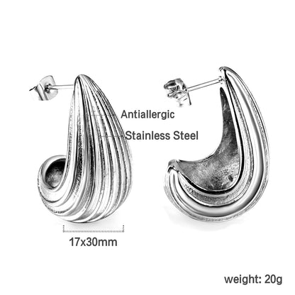 Vertical Drop Oval Earrings 17*30mm asonjewelry
