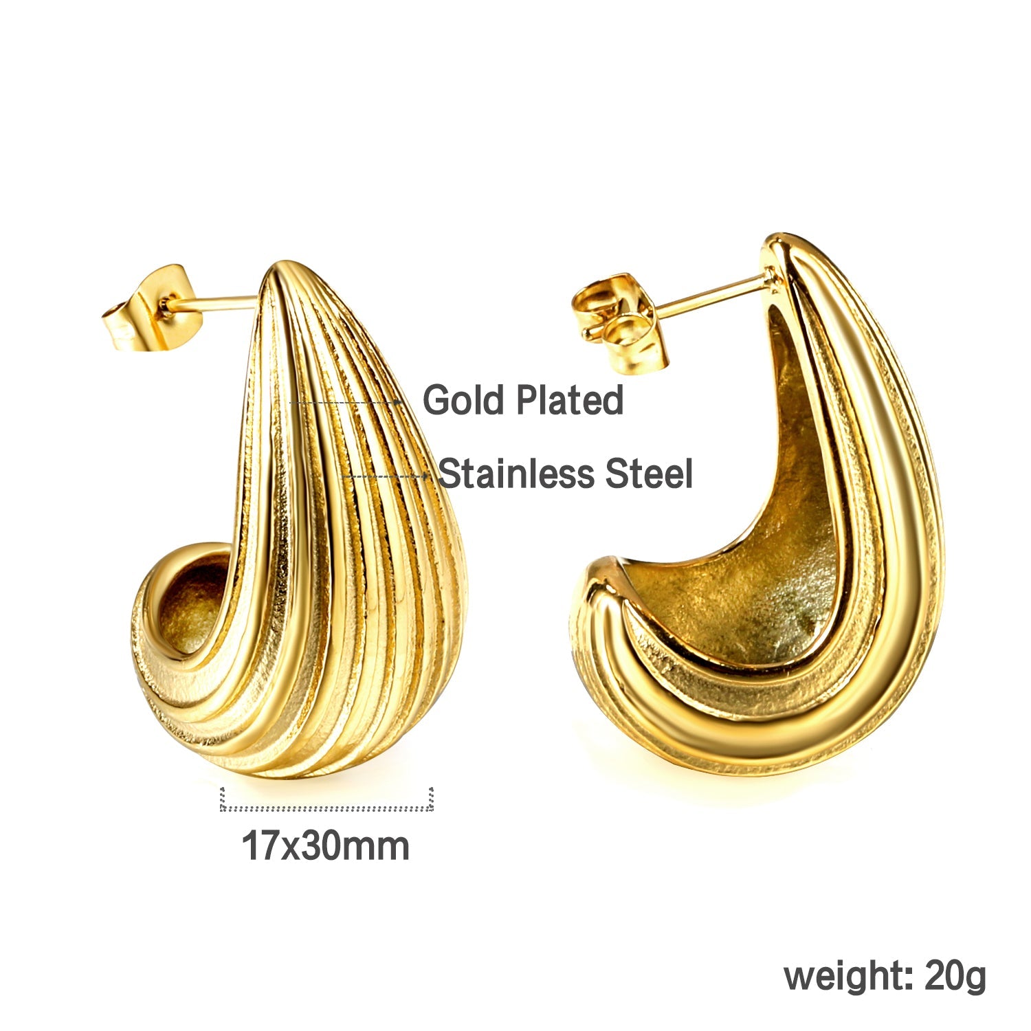 Vertical Drop Oval Earrings 17*30mm asonjewelry