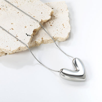 25*22mm heart pendant necklace 40+5cm asonjewelry