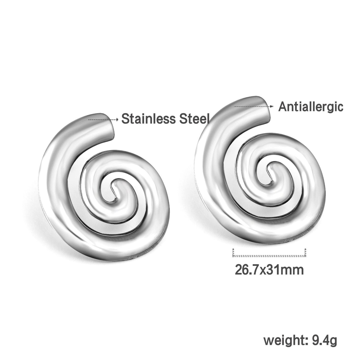 Spiral Earrings 26.7*31mm asonjewelry
