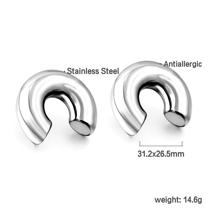 C-shaped stud earrings 31*26.5mm asonjewelry