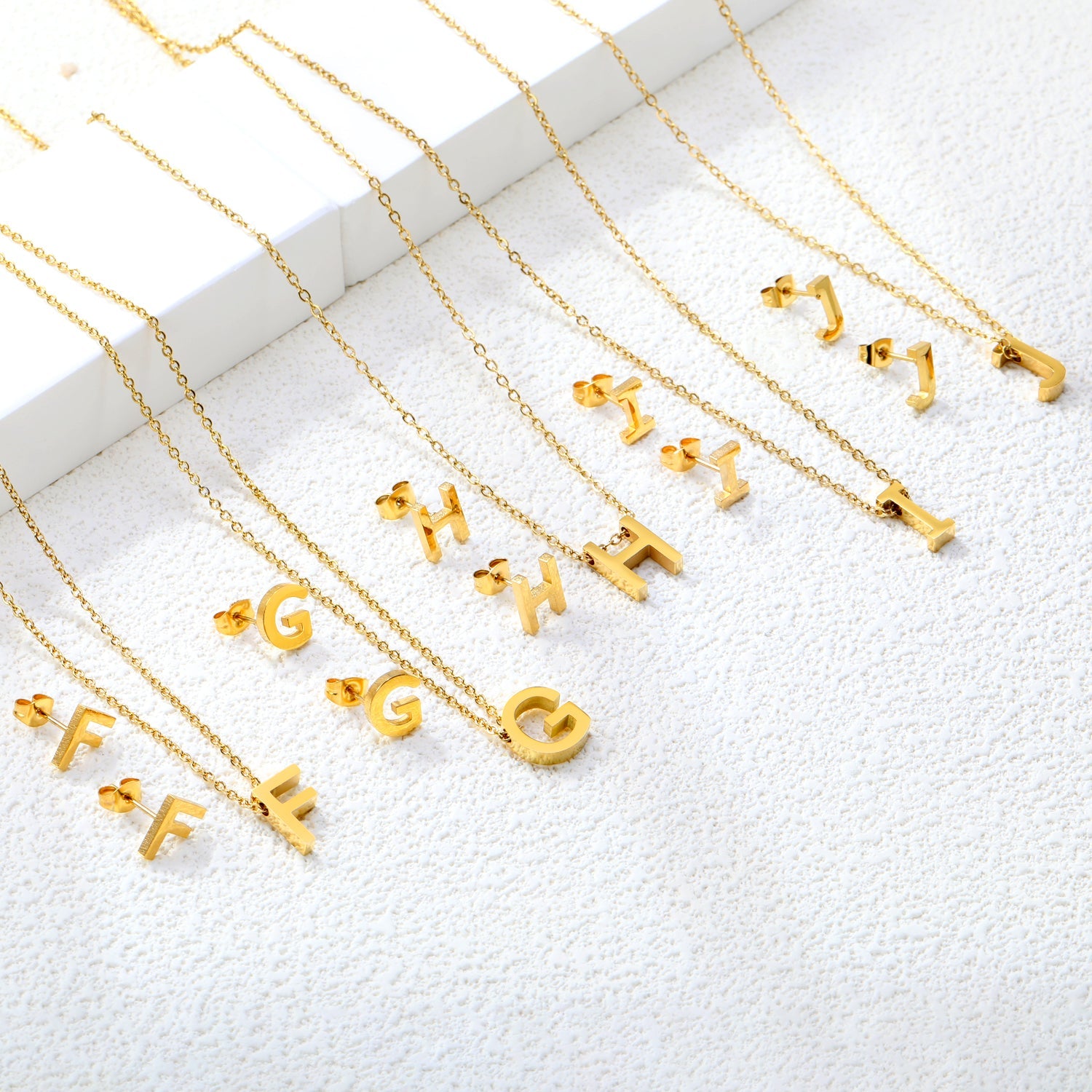 Steel/Gold Cut Letters Set without Diamonds A-Z asonjewelry
