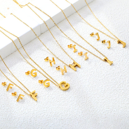 Steel/Gold Cut Letters Set without Diamonds A-Z asonjewelry