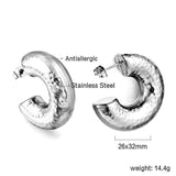C-shaped bumpy earrings 26*32mm