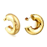 C-shaped bumpy earrings 26*32mm