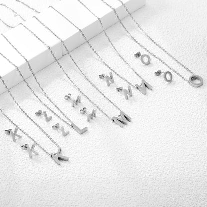 Steel/Gold Cut Letters Set without Diamonds A-Z asonjewelry