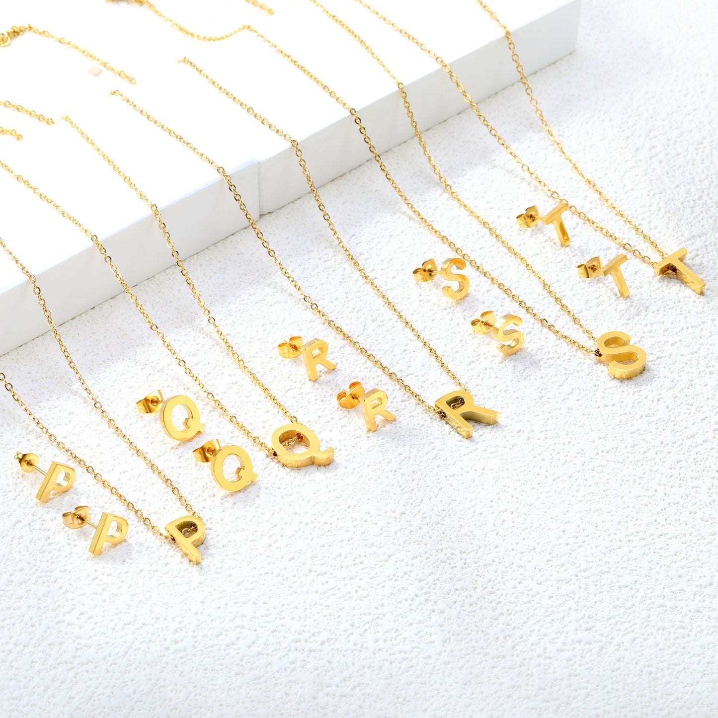 Steel/Gold Cut Letters Set without Diamonds A-Z asonjewelry