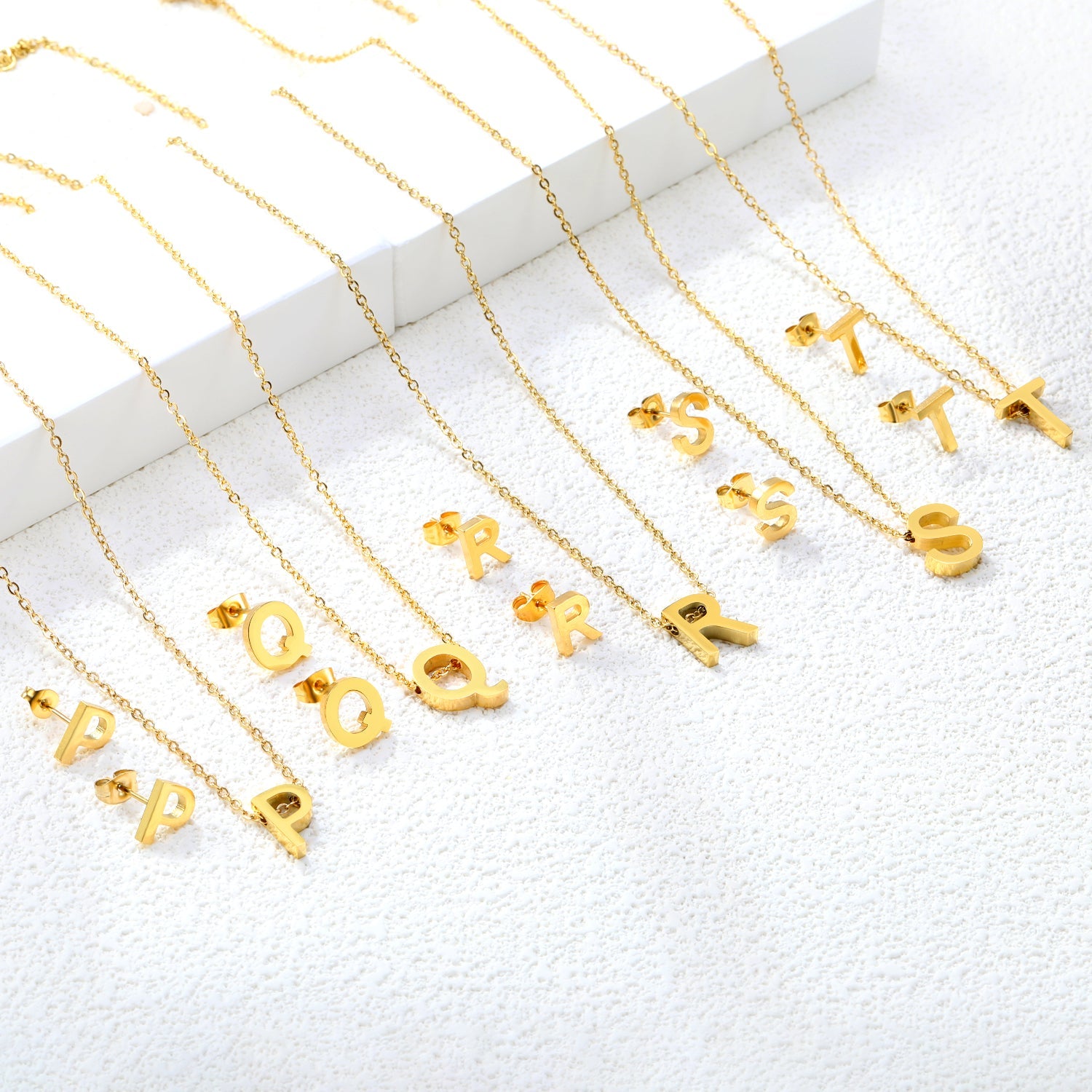 Steel/Gold Cut Letters Set without Diamonds A-Z asonjewelry