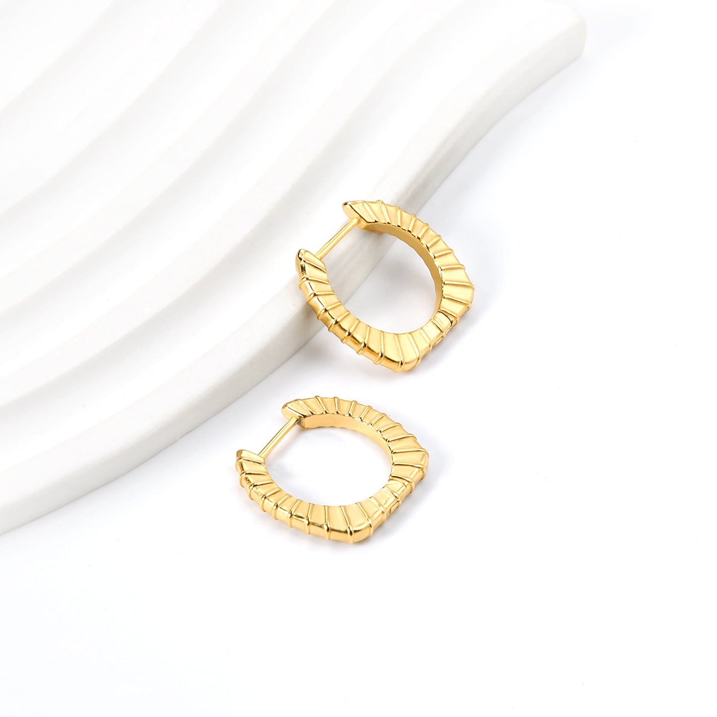 Round square corner cross grain ear buckle 2.6*20*19.3mm asonjewelry