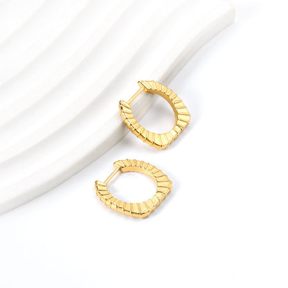 Round square corner cross grain ear buckle 2.6*20*19.3mm asonjewelry