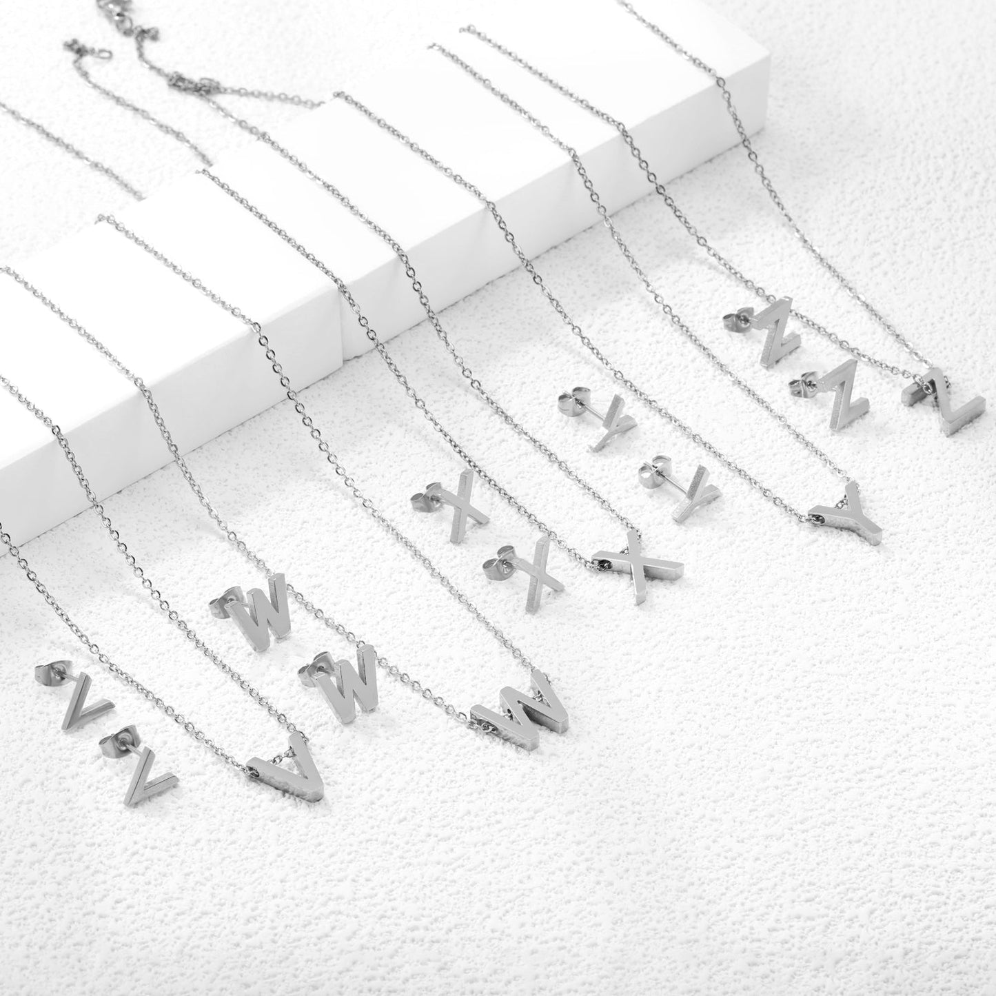 Steel/Gold Cut Letters Set without Diamonds A-Z asonjewelry