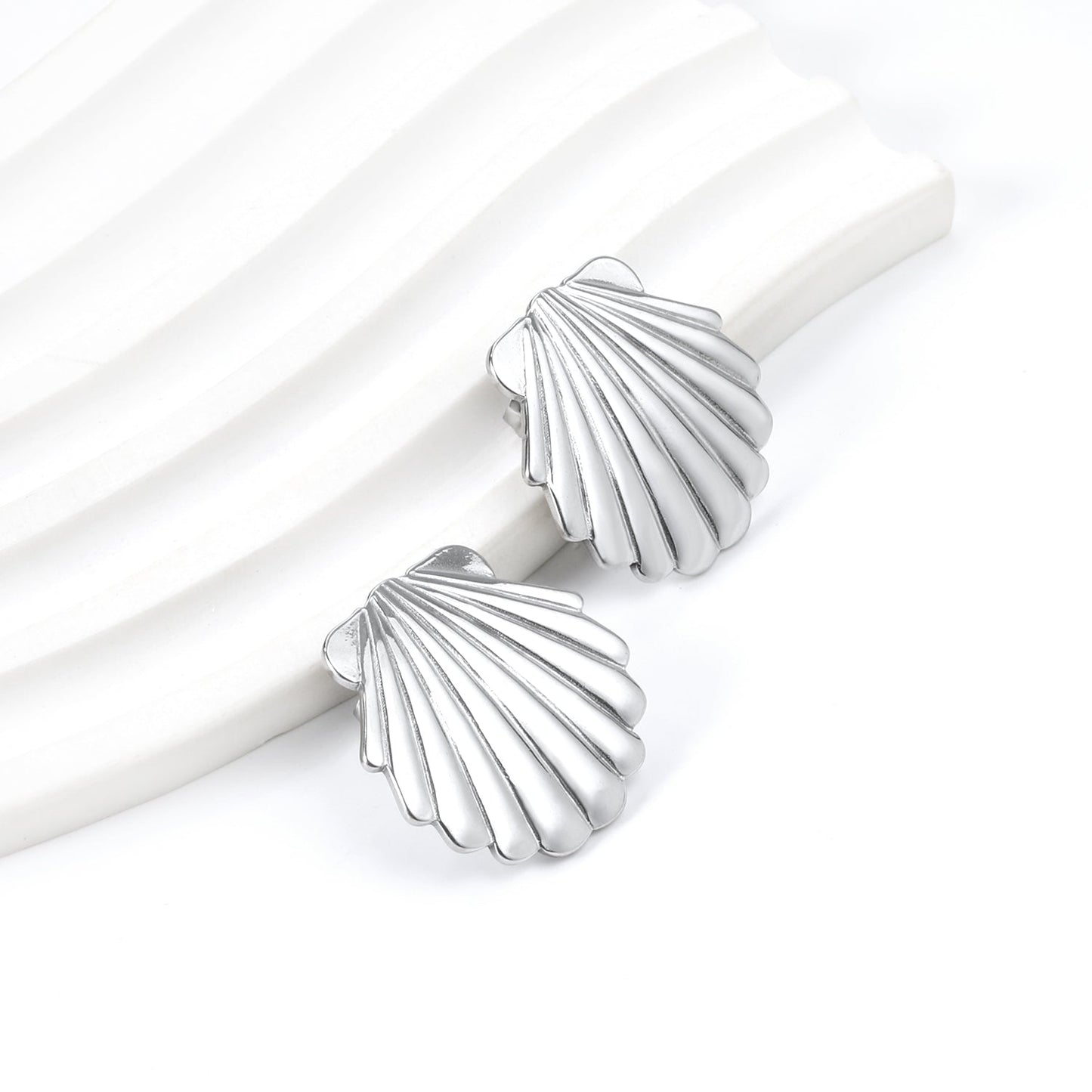 Smooth Shell 24.8mm Stud Earrings asonjewelry