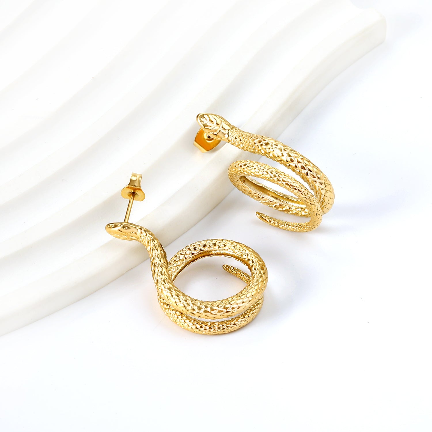 Coil Snake Earrings 7.7*30mm asonjewelry