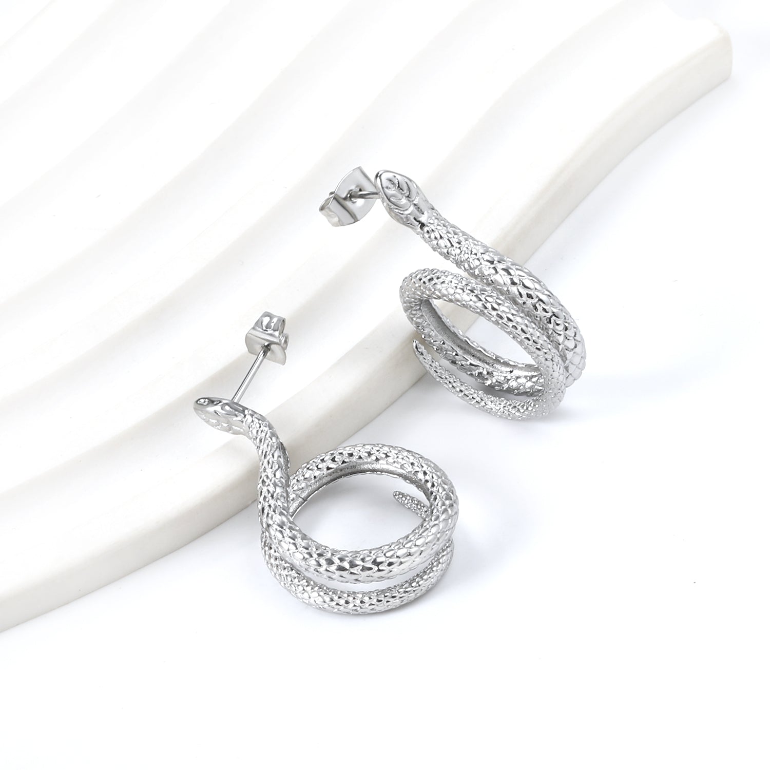 Coil Snake Earrings 7.7*30mm asonjewelry
