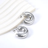 C-shaped bumpy earrings 26*32mm